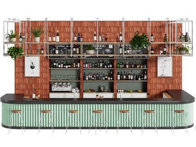 工业风loft酒吧吧台