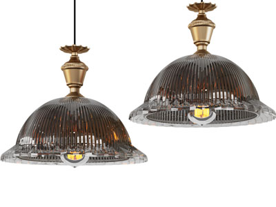 现代轻奢玻璃条纹吊灯