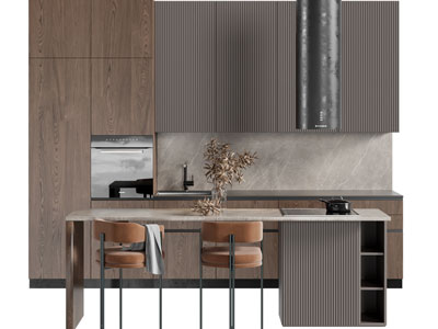 现代橱柜、岛台餐桌椅组合