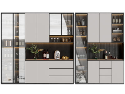 现代玻璃酒柜3d模型 现代玻璃酒柜