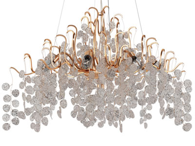 现代轻奢水晶吊坠铁艺吊灯