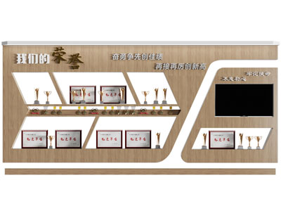 现代奖杯奖状荣誉背景墙3d模型 现代奖杯奖状荣誉背景墙