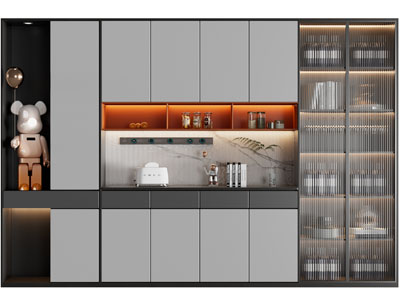 现代装饰玻璃柜门的酒柜3d模型 现代装饰玻璃柜门的酒柜