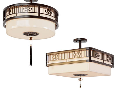 新中式方形、圆形吊灯