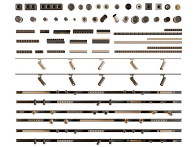 现代轨道磁吸灯、筒灯射灯