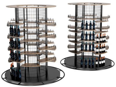 工业风loft圆形金属红酒酒架3d模型 工业风loft圆形金属红酒酒架