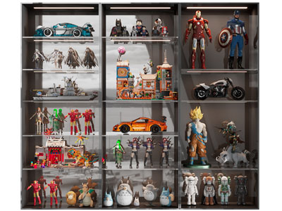 现代玩具手办玻璃收纳装饰柜