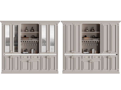 简欧酒柜3d模型 简欧酒柜