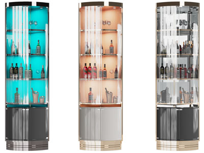 现代轻奢玻璃角柜、立柜酒柜3d模型 现代轻奢玻璃角柜、立柜酒柜