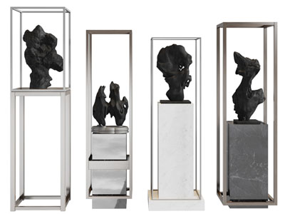 新中式石头摆件组合