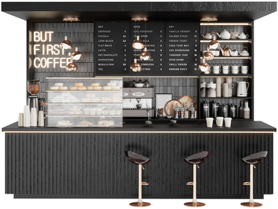 现代咖啡馆吧台