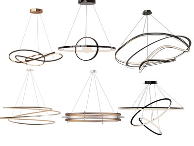 现代不规则套环吊灯