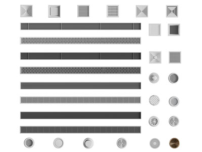 现代长方形空调出风口