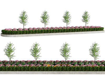 现代花坛花草树木景观园艺小品