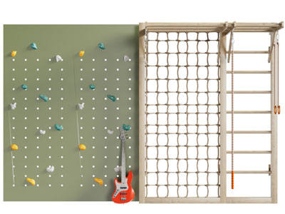 现代室内攀岩墙、爬架游乐设备
