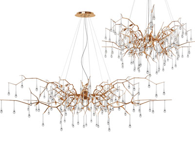 现代轻奢枝状水晶吊坠吊灯