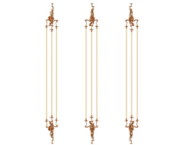 欧式铁艺雕花灯管壁灯