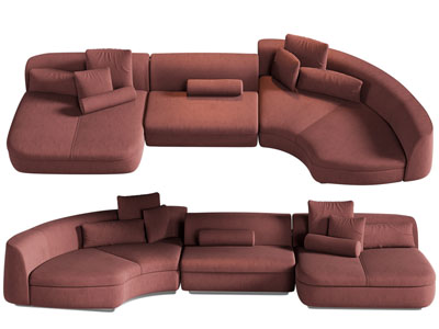 现代转角多人沙发