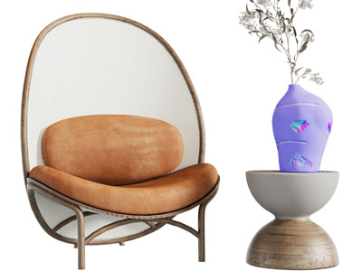 东南亚休闲椅子、边几