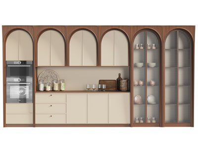 侘寂风实木酒柜3d模型 侘寂风实木酒柜