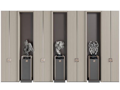 新中式摆件组合、背景墙