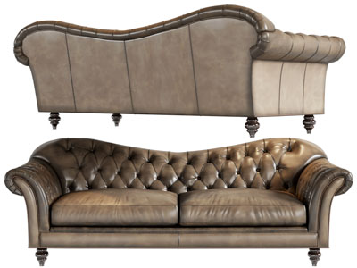 美式双人沙发3d模型 美式双人沙发