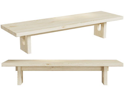 侘寂风实木长凳子