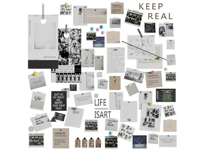 现代便签贴背景墙3d模型 现代便签贴背景墙