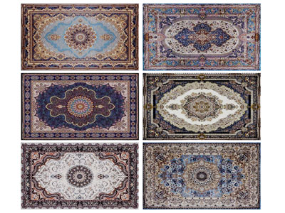 欧式花纹长方形地毯3d模型 欧式花纹长方形地毯