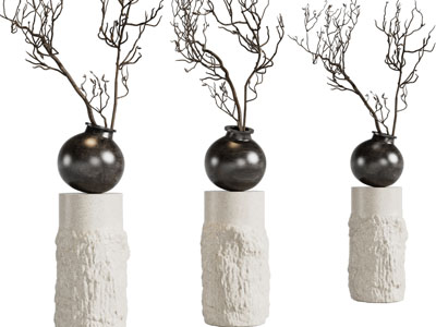 新中式陶艺花瓶干枝摆件组合