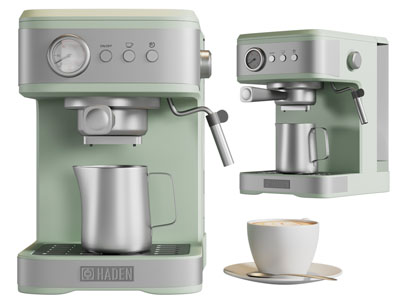 现代咖啡机、咖啡杯