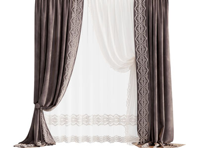 欧式装饰蕾丝花边的窗帘窗纱