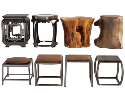 新中式鼓凳、沙发凳、木桩凳子