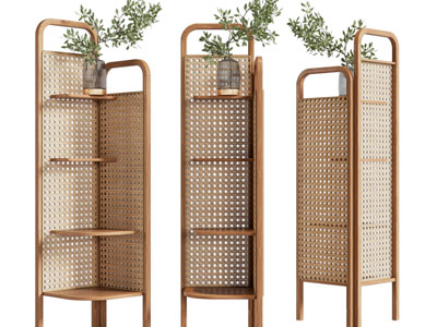 侘寂风藤编置物收纳架
