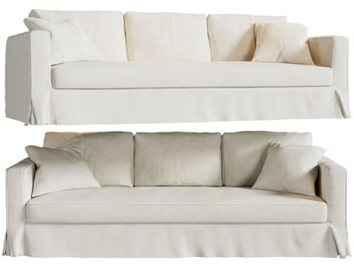 现代布艺多人沙发