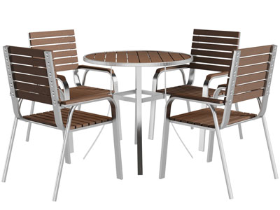 现代户外休闲桌椅组合