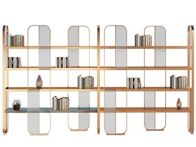 现代轻奢开放式装饰书柜
