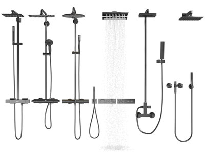 现代不锈钢淋浴花洒