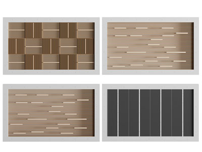 现代木栅格铝方通吊顶天花