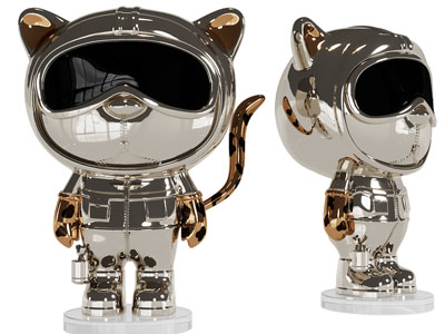 现代金属猫雕塑雕刻摆件3d模型 现代金属猫雕塑雕刻摆件