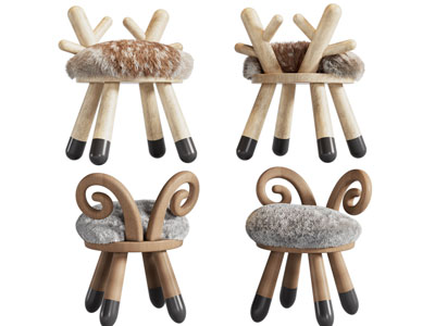 现代儿童卡通木凳子