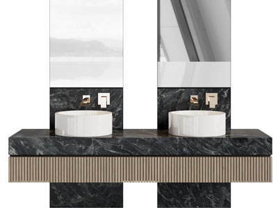 现代双盆洗手台