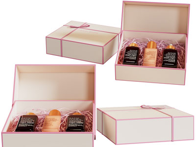 现代装在礼品盒里的化妆品