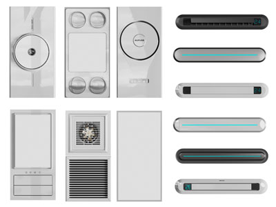 现代暖风扇、空调出风口、暖浴霸换气扇