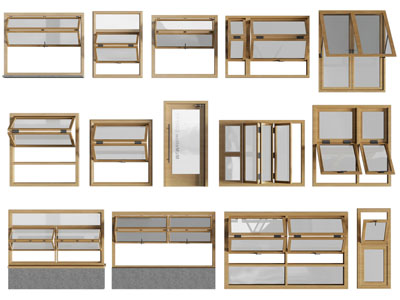 现代折叠推拉窗户