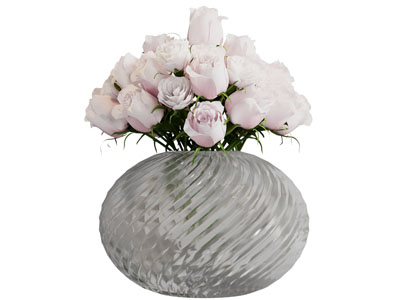 现代玻璃条纹花瓶花卉