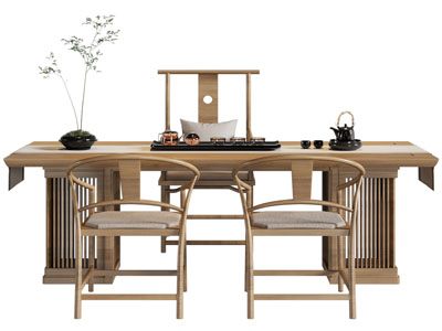 新中式实木茶桌椅组合