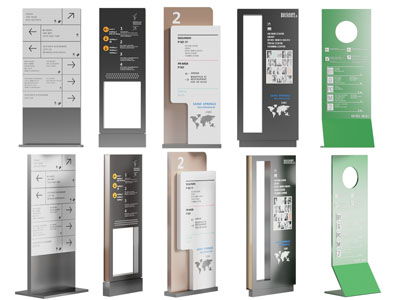 现代商场指示牌、路标