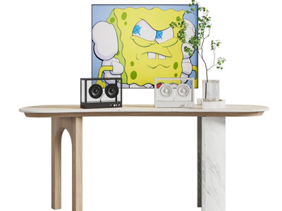 现代端景台、摆件组合3d模型 现代端景台、摆件组合