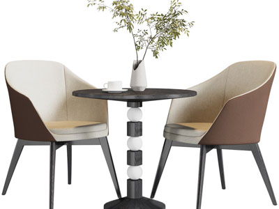 现代休闲椅子、边几